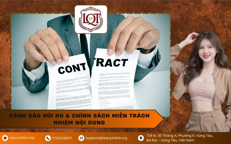 Cảnh Báo Rủi Ro & Chính Sách Miễn Trách Nhiệm Nội Dung