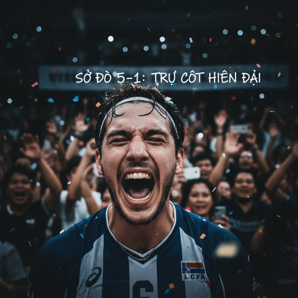 Sự di chuyển của chuyền hai từ hàng sau lên trong sơ đồ 5-1.